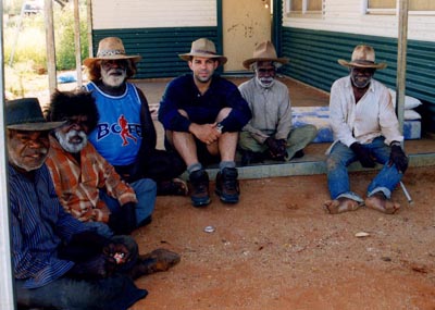 Michael Nelson, Clifford Possum, Cassidy, elders meeting  - redrock gallery